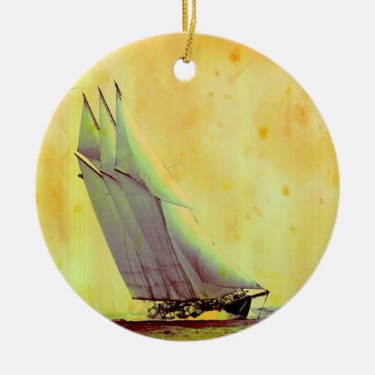 Vintages Racing Yacht Ornament (Vorne)