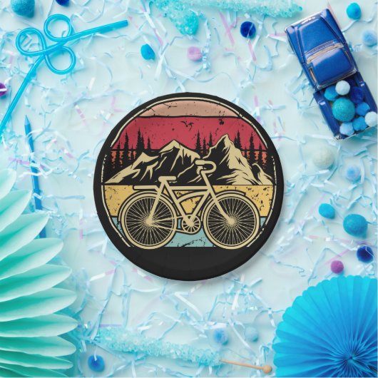 Vintages Radfahren Pappteller (Party)