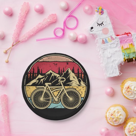 Vintages Radfahren Pappteller (Party)