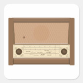 Vintages Radio Quadratischer Aufkleber (Vorderseite)