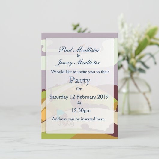 Vintages Radpflaster Einladung (Stehend Vorderseite)