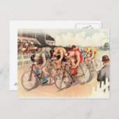 Vintages Radrennen Postkarte (Vorne/Hinten)