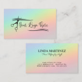 Vintages Rainbow Holographic Gradient Logo Visitenkarte (Vorne/Hinten)