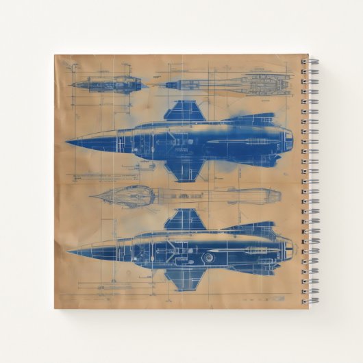 Vintages Raketenkonzept Notizblock (Rückseite)