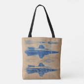 Vintages Raketenkonzept Tasche (Rückseite)