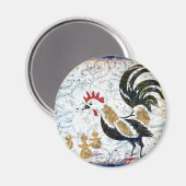 Vintages Raster und Küken Magnet (Vorderseite/Rückseite)