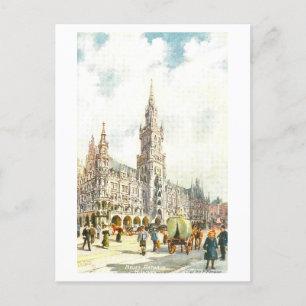 Vintages Rathaus in München/München, Deutschland Postkarte