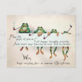 Vintages Rauchen Froschfrösche Weihnachten Postkar Postkarte (Vorderseite)