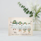 Vintages Rauchen Froschfrösche Weihnachten Postkar Postkarte (Stehend Vorderseite)