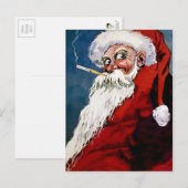 Vintages Rauchen Weihnachten Postkarte (Vorne/Hinten)