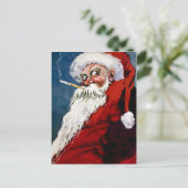 Vintages Rauchen Weihnachten Postkarte (Stehend Vorderseite)