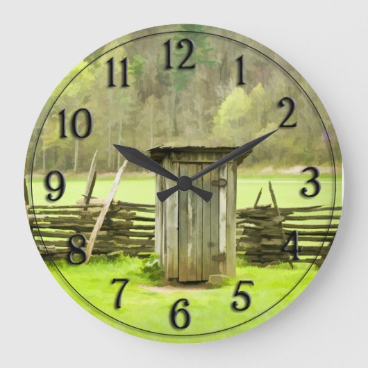 Vintages rauchiges Gebirgsnebengebäude-Reise-Foto Große Wanduhr (Vorderseite)