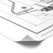 Vintages Raumfährenkonzept Technisches Zeichn Poster (Ecke)