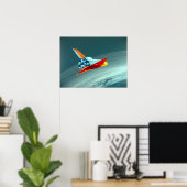 Vintages Raumschiff Art Poster (Heimbüro)