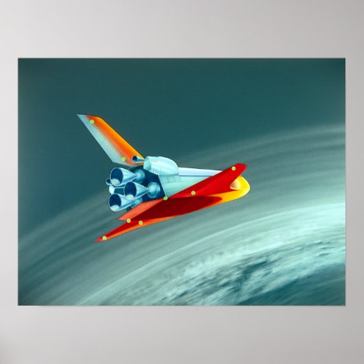 Vintages Raumschiff Art Poster (Vorne)