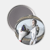 Vintages Raumschiff Magnet (Vorderseite/Rückseite)