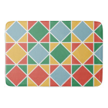 Vintages Rautenmuster der 50er Jahre, gelb, grün u