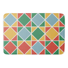 Vintages Rautenmuster der 50er Jahre, gelb, grün u Badematte