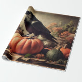 Vintages Raven Foto Gothic Halloween Decoupage Geschenkpapier (Ungerollt)