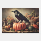 Vintages Raven Foto Gothic Halloween Decoupage Geschenkpapier Set (Vorderseite 2)