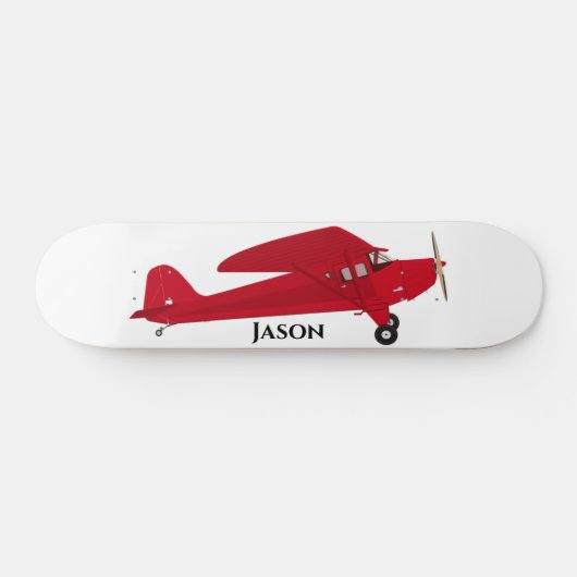 Vintages Red Airplane Skateboard (Horizontal)