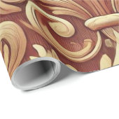 Vintages Red and Gold Damask Muster Geschenkpapier (Rolleneckpunkt)