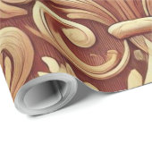 Vintages Red and Gold Damask Muster Geschenkpapier (Rolleneckpunkt)