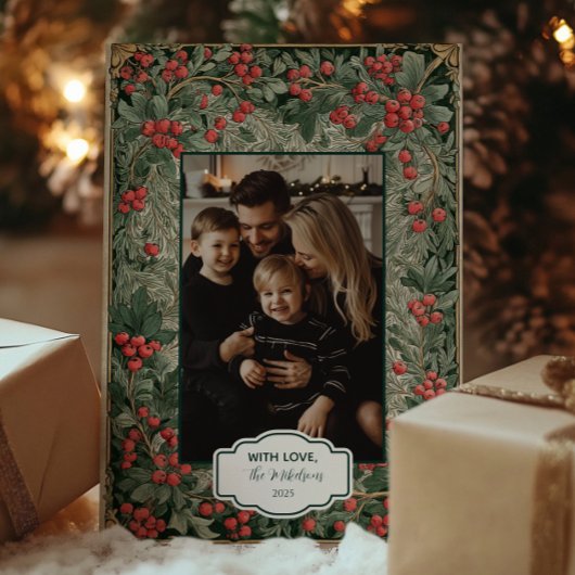 Vintages Red Berries Foto Feiertagskarte