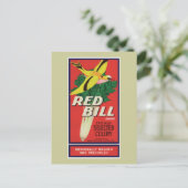Vintages Red Bill Celery Label Postkarte (Stehend Vorderseite)