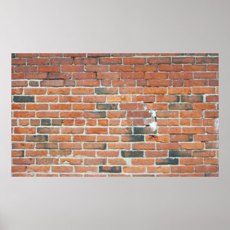 Vintages Red Brick Wall Texture Poster