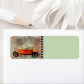 Vintages Red Car Address Label (Insitu)