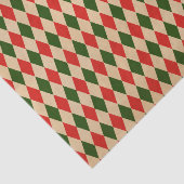 Vintages Red & Green Harlequin-Muster Seidenpapier (Ausschnitt)
