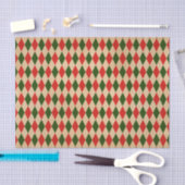 Vintages Red & Green Harlequin-Muster Seidenpapier (Handwerk)