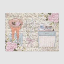 Vintages Red Hair Girl Rose Alte Buchstabenfolge