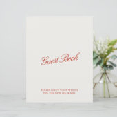 Vintages Red & Ivory Wedding Guest Book Sign (Stehend Vorderseite)