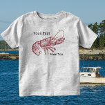 Vintages Red Lobster Custom Beach House Kleinkind T-shirt<br><div class="desc">Feiern Sie das Meer und den Sommer mit diesem Vintagen nautischen roten Hummer-Design. Eine rustikale rote Hummer-Abbildung ist Set vor einem wunderschönen, blauen Imitat Leinenhintergrund. Fügen Sie Ihr individuelles Monogramm oder Text hinzu - Familienname, Name des Strandhauses, etabliertes Jahr usw. - oder löschen Sie Text, wenn Sie möchten. Ideal für...</div>