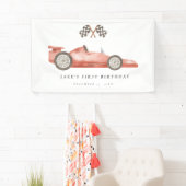 Vintages Red Race Car Banner (Insitu)