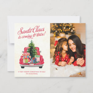Vintages Red Santa Truck Foto Postkarte