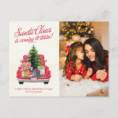Vintages Red Santa Truck Foto Postkarte (Vorderseite)