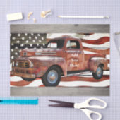 Vintages Red Truck American Flag Tissue Paper Seidenpapier (Handwerk)