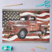 Vintages Red Truck American Flag Tissue Paper Seidenpapier (Basteln)