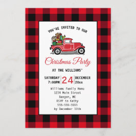 Vintages Red Truck Toys Weihnachtsfest Party Einladung