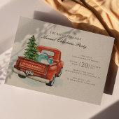 Vintages Red Truck Tree Familienweihnachtsskigebie Einladung