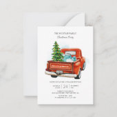Vintages Red Truck Weihnachtsbaum Party Mitteilungskarte (Vorderseite)