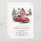Vintages Red Truck Weihnachtsfest Einladung (Vorne/Hinten)