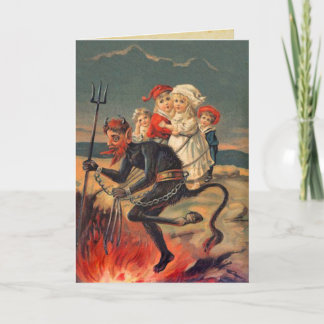 Vintages Redheaded Krampus Feiertagskarte
