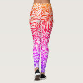 Vintages Regenbogen-Botanisches Muster Leggings (Rückseite)