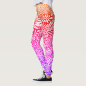 Vintages Regenbogen-Botanisches Muster Leggings (Links)