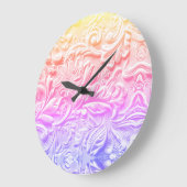 Vintages regenbogengefertigtes Leder Große Wanduhr (Winkel)