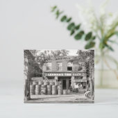 Vintages Reifengeschäft, Schwarzweiß-Foto Postkarte (Stehend Vorderseite)